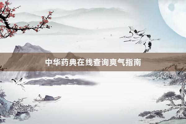 中华药典在线查询爽气指南